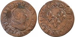 World Coins - France, Louis XIII, Double Tournois, 1626, Poitiers, Copper,