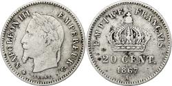 World Coins - France, Napoleon III, 20 Centimes, 1867, Paris, Silver, , Gadoury:309