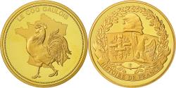 World Coins - France, Medal, Histoire de France, Le Coq Gaulois, , Copper Gilt