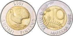 World Coins - Finland, 10 Markkaa, 2001, Vantaa, Bi-Metallic, , KM:77