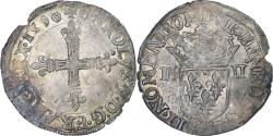 World Coins - France, Charles X, 1/4 Ecu, 1590, Nantes, , Silver, Gadoury:521