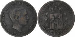 World Coins - Spain, Alfonso XII, 10 Centimos, 1878, Barcelona, Copper, , KM:675