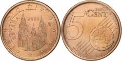 World Coins - Spain, 5 Euro Cent, 2000, Madrid, Copper Plated Steel,