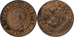World Coins - Haiti, Geffrard, 10 Centimes, 1863, Heaton, Copper, , KM:40