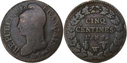 World Coins - France, 5 Centimes, Dupré, AN 7/5, Lille, Copper, , Gadoury:126