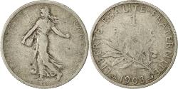 World Coins - Coin, France, Semeuse, Franc, 1903, Paris, , Silver, KM:844.1