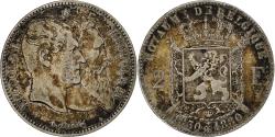 World Coins - Belgium, Leopold II, 2 Francs, 2 Frank, 1880, Brussels, , Silver, KM:39