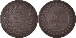 World Coins - Coin, Tunisia, Muhammad al-Nasir Bey, 10 Centimes, 1908, Paris,