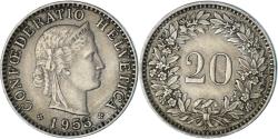 World Coins - Coin, Switzerland, 20 Rappen, 1953