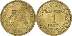 World Coins - France, 1 Franc, Chambre de commerce, 1922, Paris, Cupro-Aluminium,