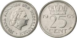World Coins - Netherlands, Juliana, 25 Cents, 1963, Nickel, , KM:183
