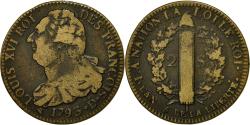 World Coins - Coin, France, Louis XVI, 2 Sols, 1793, Riorges, , Bronze, Gadoury:25