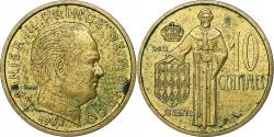 World Coins - Monaco, Rainier III, 10 Centimes, 1962, Paris, Aluminum-Bronze,