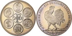 World Coins - France, Medal, Coq, Fin du Cours Légal du Franc, 2001, Copper-nickel,