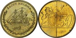 World Coins - Saint Helena, 50 Euro Cent, Fantasy euro patterns, Essai-Trial, Proof, Brass