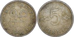 World Coins - Coin, Finland, 5 Pennia, 1968