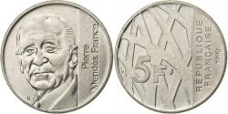 World Coins - France, 5 Francs, Mendès France, 1992, Paris, Nickel, , Le