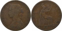 World Coins - United Kingdom, Victoria, 1/2 Penny, 1861, London, Bronze,