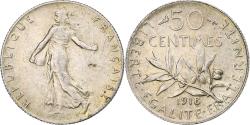 World Coins - France, Semeuse, 50 Centimes, 1918, Paris, , Silver, KM:854, Le