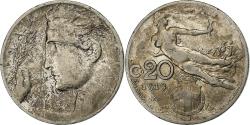 World Coins - Italy, Vittorio Emanuele III, 20 Centesimi, 1919, Rome, Nickel,
