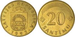 World Coins - Coin, Latvia, 20 Santimu, 1992, , Nickel-brass, KM:22.1