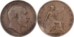 World Coins - Great Britain, 1/2 Penny, 1908, Bronze, , KM:793