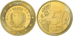 World Coins - Malta, 50 Euro Cent, 2008, Paris, , Brass, KM:130
