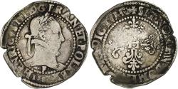 World Coins - France, Henri III, Franc au Col Plat, 1581, Angers, Silver,