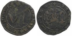 World Coins - County of Cambrai, Jean de Monluc, 6 Deniers, 1588, Cambrai, Copper,