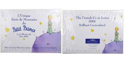World Coins - France, Coffret 5 c. à 20 frs., Le Petit Prince, 2001, MDP, BU,