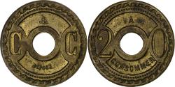 World Coins - France, 20 Centimes, A Consommer, Brass,