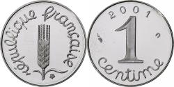 World Coins - France, Centime, Épi, 2001, Monnaie de Paris, Proof, Stainless Steel