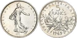 World Coins - France, Semeuse, 5 Francs, 1969, Paris, , Silver, KM:926, Gadoury:770