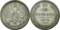 World Coins - Russia, Nicholas II, 10 Kopeks, 1878, Saint Petersburg, Silver,