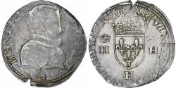 World Coins - France, Henri II, Teston à la tête nue, 1557, La Rochelle, Bust A, Silver