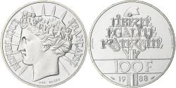 World Coins - France, 100 Francs, Fraternité, 1988, Paris, Piéfort, BU, Silver,