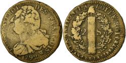 World Coins - Coin, France, 2 sols françois, 2 Sols, 1792, Lille, , Bronze