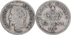 World Coins - Coin, France, Napoleon III, 20 Centimes, 1867, Strasbourg, , Silver