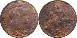 World Coins - France, 5 Centimes, Daniel-Dupuis, 1902, Paris, Bronze, , Gadoury:165