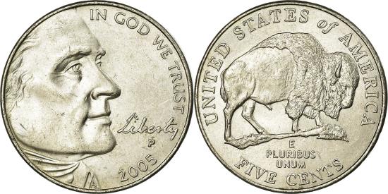 5 сша в рублях. Монеты 5 центов США 2005. 5 Центов 2005 США Бизон. Монета Файв цент. 5 Американских центов.