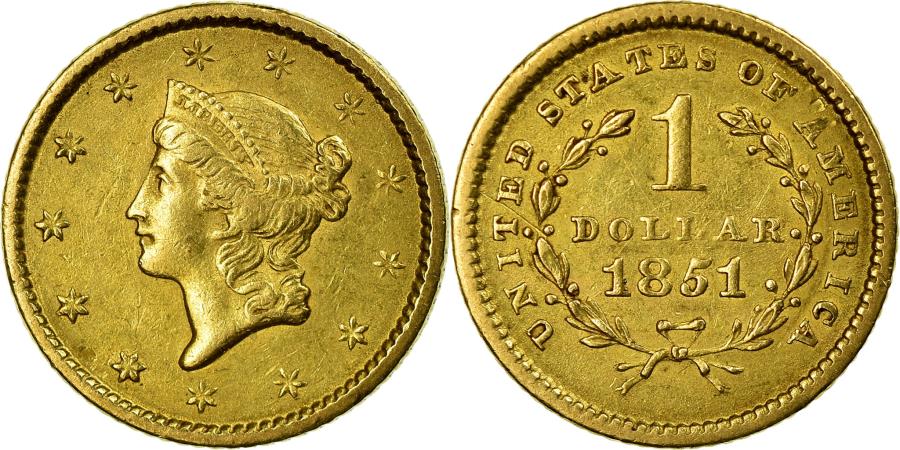 Coin United States Liberty Head Type 1 Dollar 1851 U S Mint