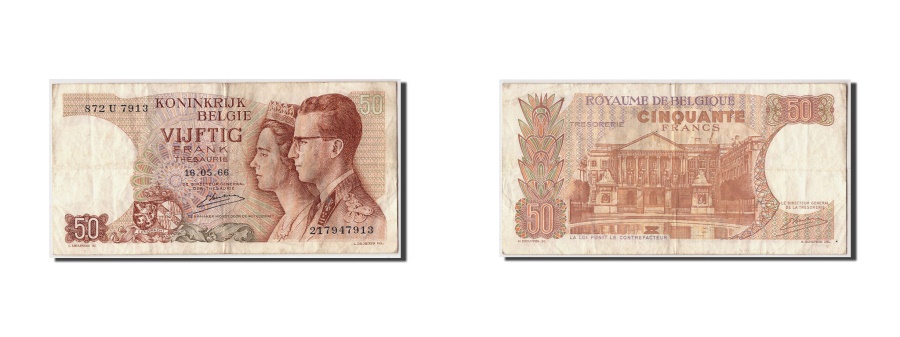 World Coins - Belgium, 50 Francs, 1966, KM:139, 1966-05-16, VF(30-35)