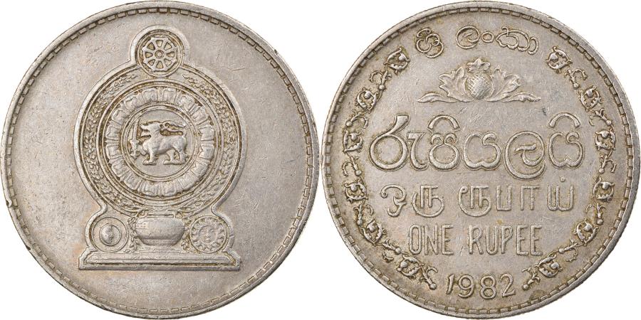 BOTH DATING 1982 2 DIFFERENT COINS from SRI LANKA 25 CENTS & 1 RUPEE 