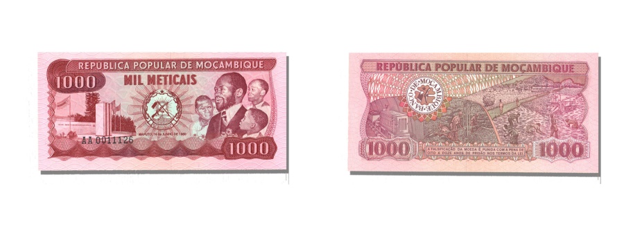 World Coins - Mozambique, 1000 Meticais, 1980, KM #128, 1980-06-16, UNC(65-70), AA0011126