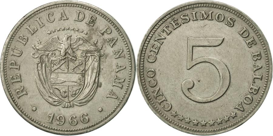 Panama, 5 Centesimos, 1966, , Copper-nickel, KM:23.2 | North & Central ...