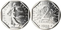 World Coins - Coin, France, Semeuse, 2 Francs, 1988, Paris, FDC, , Nickel, KM:942.1