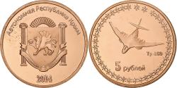 World Coins - Ukraine, 5 Roubles, 2014, Russian Crimea, Copper Plated Steel,