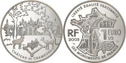 World Coins - France, 1-1/2 Euro, Château de Chambord, 2003, Paris, Silver, , KM:1355