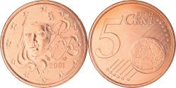World Coins - France, 5 Euro Cent, 2001, Paris, BU, , Copper Plated Steel, KM:1284