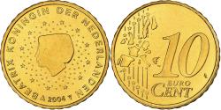 World Coins - Netherlands, Beatrix, 10 Euro Cent, 2004, Utrecht, BU, , Nordic gold